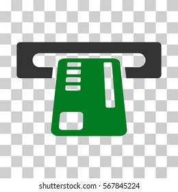 Ticket Machine icon. Vector illustration style is flat iconic bicolor symbol, green and gray colors, transparent background. Designed for web and software interfaces.