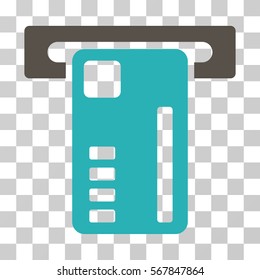 Ticket Machine icon. Vector illustration style is flat iconic bicolor symbol, grey and cyan colors, transparent background. Designed for web and software interfaces.