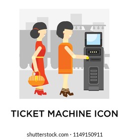 Ticket machine icon vector isolated on white background for your web and mobile app design, Ticket machine logo concept