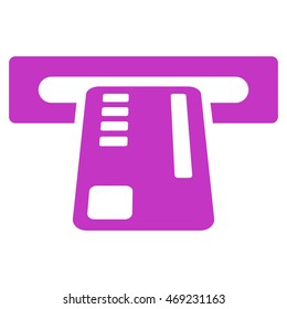Ticket Machine icon. Vector style is flat iconic symbol with rounded angles, violet color, white background.