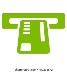 Ticket Machine icon. Vector style is flat iconic symbol with rounded angles, eco green color, white background.