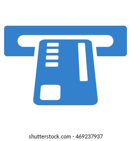Ticket Machine icon. Vector style is flat iconic symbol with rounded angles, cobalt color, white background.