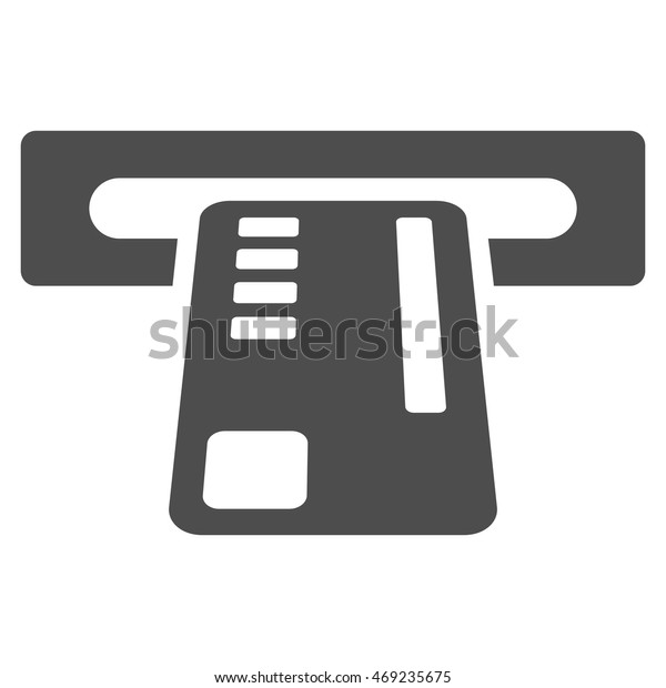 Ticket Machine\
icon. Vector style is flat iconic symbol with rounded angles, gray\
color, white\
background.