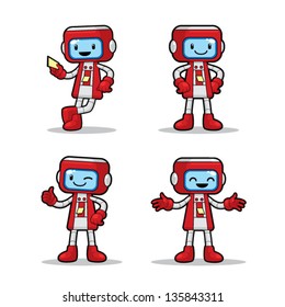 Ticket Machine Robot 4 different poses of ticket machine robot. Vector EPS8 file.