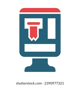 Ticket Machine Vector Glyph Two Color Icon For Personal And Commercial Use.
