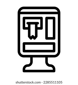 Ticket Machine Vector Line Icon Design