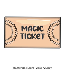 Ticket, magical occult symbol, halloween hello.