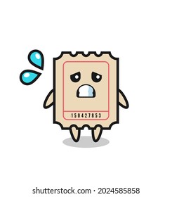 ticket mascot character with afraid gesture , cute style design for t shirt, sticker, logo element