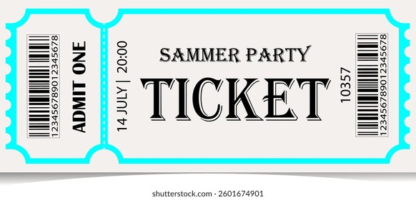 ticket minimalism vector image party