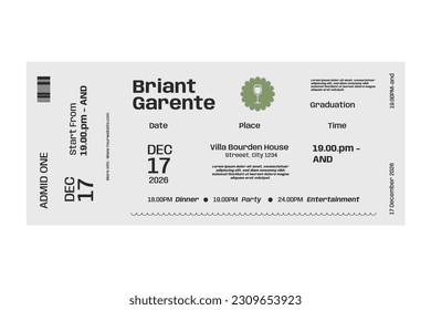 Ticket with Minimalist Design template