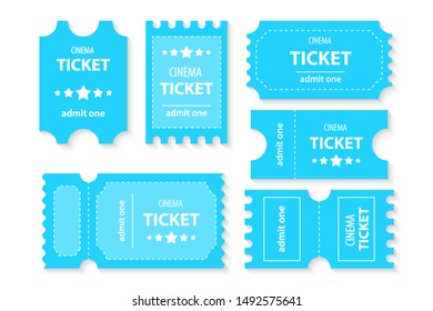 Сinema ticket. Movie ticket. Realistic front view illustration. Template Tickets Coupon Card