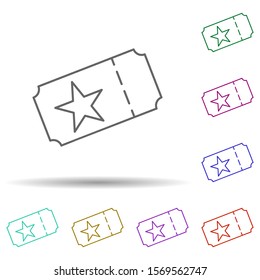Ticket multi color icon. Simple thin line, outline vector of web icons for ui and ux, website or mobile application