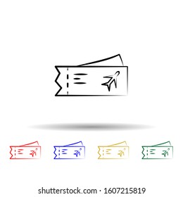 ticket multi color style icon. Simple thin line, outline vector of travel icons for ui and ux, website or mobile application