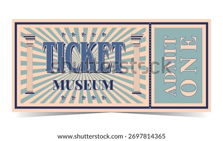 Ticket Museum. Ticket template for events, museums, festivals, conferences, fan zones, parties, and staff access using a single coupon.	