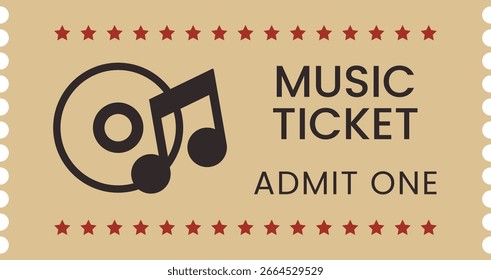 Ticket. Musikticket. Retro-Ticket