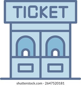 Ícone de tom azul preenchido da bilheteria