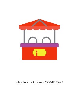 ticket office flat Icon.carnival and tool vector illustration on white background