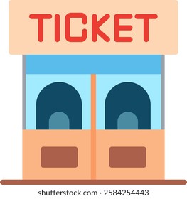 Ticket Office Flat Illustration Vector Design