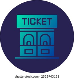 Ticket Office Glyph Circle Gradient Icon