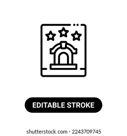 icono de taquilla con trazo editable. ilustración vectorial