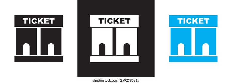 Ticket office icon. . Isolated on white and black background. Vector illustration. EPS 10