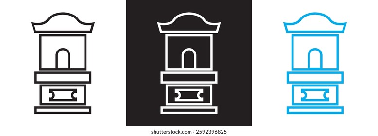 Ticket office icon. . Isolated on white and black background. Vector illustration. EPS 10