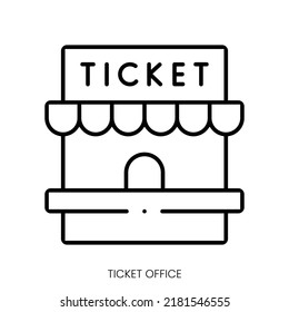 ticket office icon. Linear style sign isolated on white background. Vector illustration