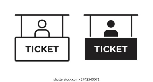 Ticket office icon logo design element. minimalist style icons