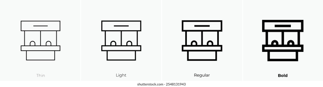 ticket office icon. Thin, Light Regular And Bold style design isolated on white background