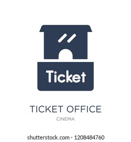 Ticket office icon. Trendy flat vector Ticket office icon on white background from Cinema collection, vector illustration can be use for web and mobile, eps10