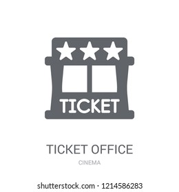 Ticket office icon. Trendy Ticket office logo concept on white background from Cinema collection. Suitable for use on web apps, mobile apps and print media.