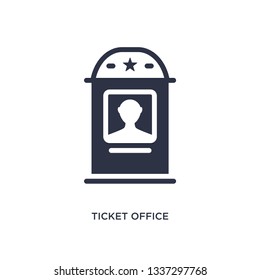 ticket office isolated icon. Simple element illustration from cinema concept. ticket office editable logo symbol design on white background. Can be use for web and mobile.