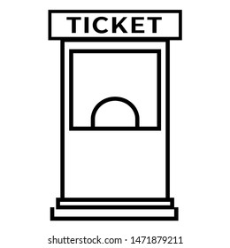 Ticket office line icon, logo isolated on white background