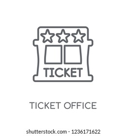 Ticket office linear icon. Modern outline Ticket office logo concept on white background from Cinema collection. Suitable for use on web apps, mobile apps and print media.
