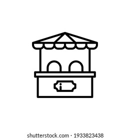 ticket office outline Icon.carnival and tool vector illustration on white background