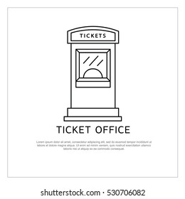 Ticket office vector icon isolated on background. Ticket office logo and vector illustration for cinema, theater, concert, ballet and opera.