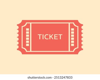 Ticket on beige background. Invitation, coupons. Vector illustration