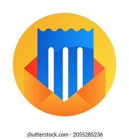 Ticket auf E-Mail-Symbol. Vektorgrafik des Veranstaltungstickets