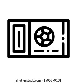 Ticket On Football Game Icon Vector. Outline Ticket On Football Game Sign. Isolated Contour Symbol Illustration
