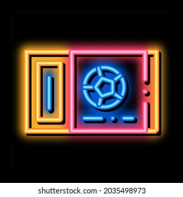 Ticket On Football Game neon light sign vector. Glowing bright icon Ticket On Football Game sign. transparent symbol illustration