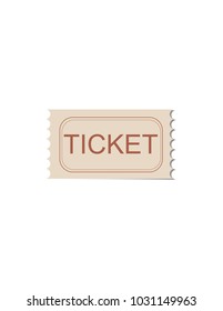 Ticket on white background