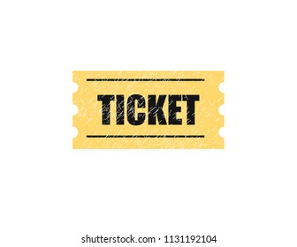 Ticket on white background
