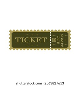 The ticket is on a white background. Vector image.