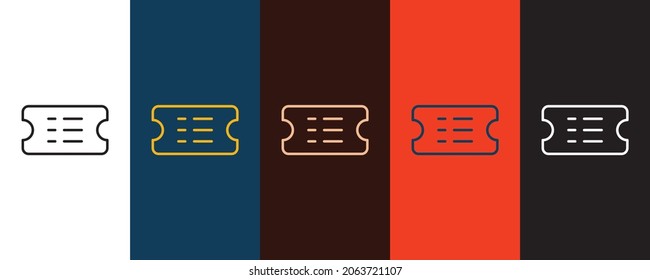 Ticket outline icon illustration isolated vector sign symbol