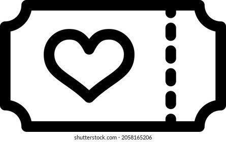 Ticket Outline Vector Icon Design
