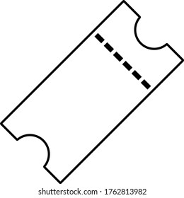 icono de vector de contorno de tickets, vector de ilustración