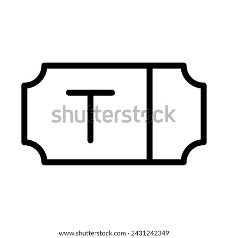 ticket outline vector icon isolated on white background. ticket line icon for web, mobile and ui design.
