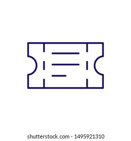 Ticket outline vector thin icon