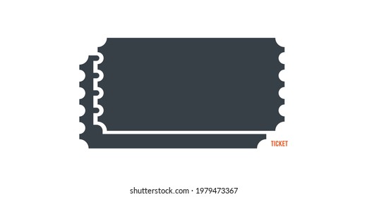 Ticket over white flat illustration
