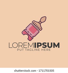 Plantilla de diseño del logotipo del pintor de boletos. Vector de logotipo plano para identidad de marca corporativa